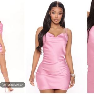 Fashion Nova Pink Satin Dress